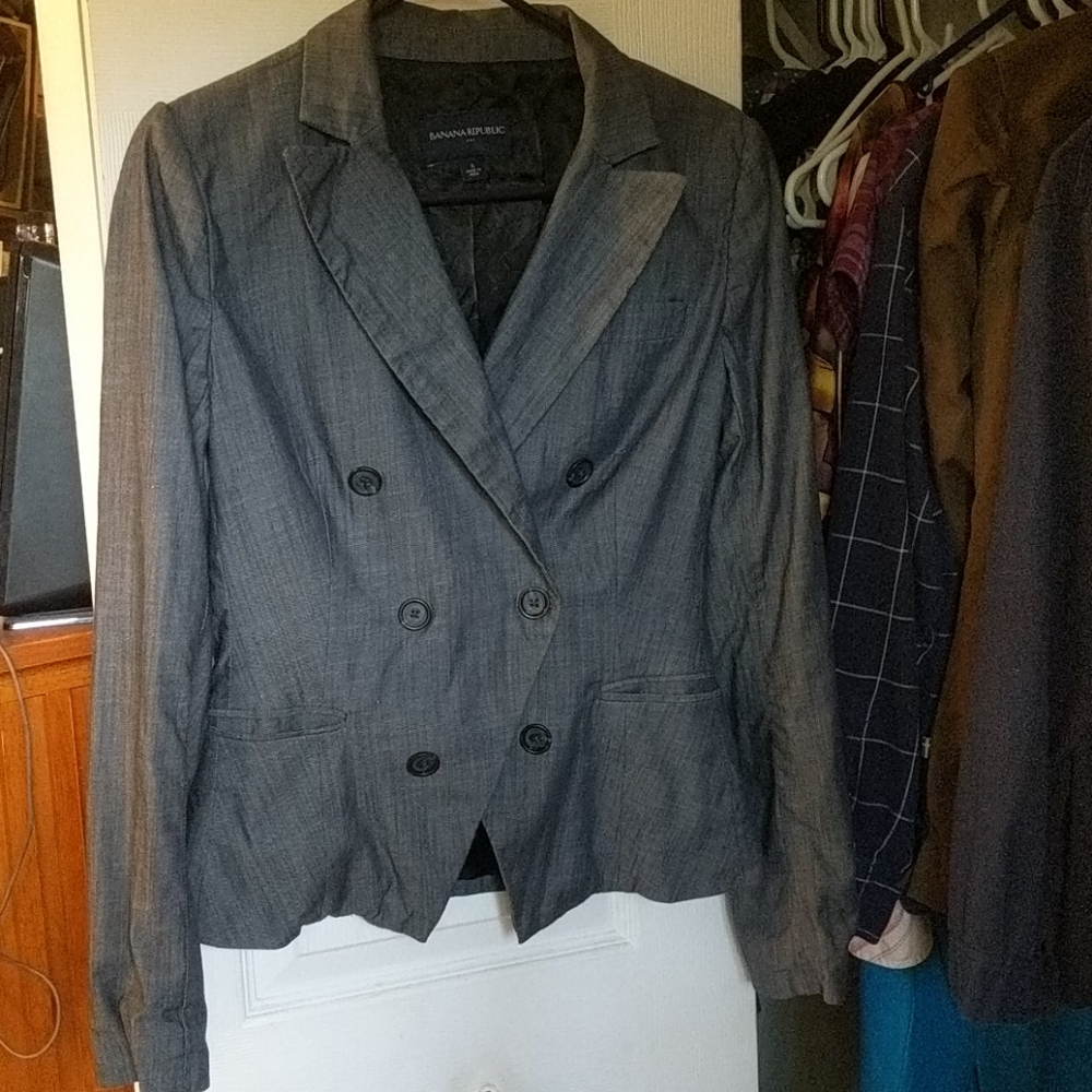Double breasted grey blazer
